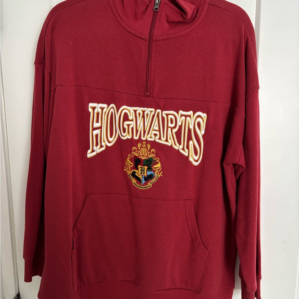 Warner Bros. Harry Potter Burgundy Hogwarts Zip-Up Pullover